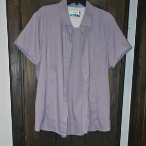 Magellan Women's Lavender Short Sleeve Shirt Fish Gear Mag Wick Magwick